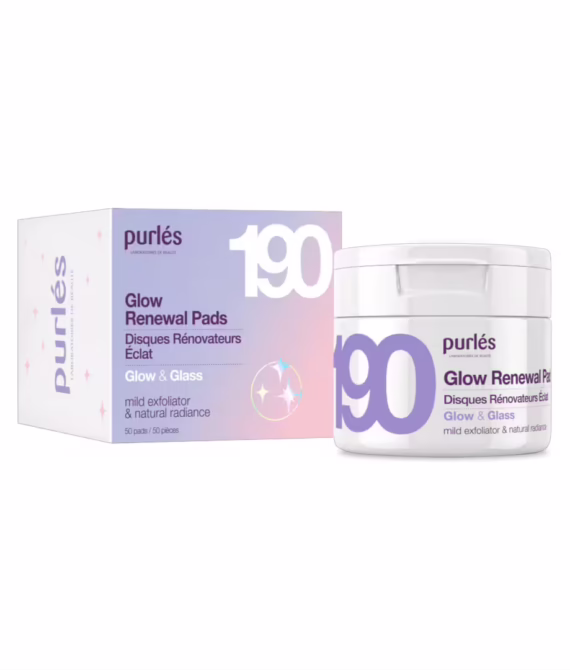Laurini 9 190 Glow & Glass Rozjasňujúce exfoliačné tampóny kyselina glykolová 3 % a salicylová 50 ks
