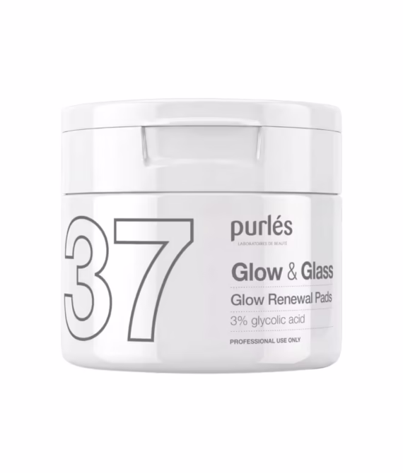 37 Glow & Glass Rozjasňujúce exfoliačné tampóny kyselina glykolová 3 % a salicylová na sklenenú pleť 50 ks Professional