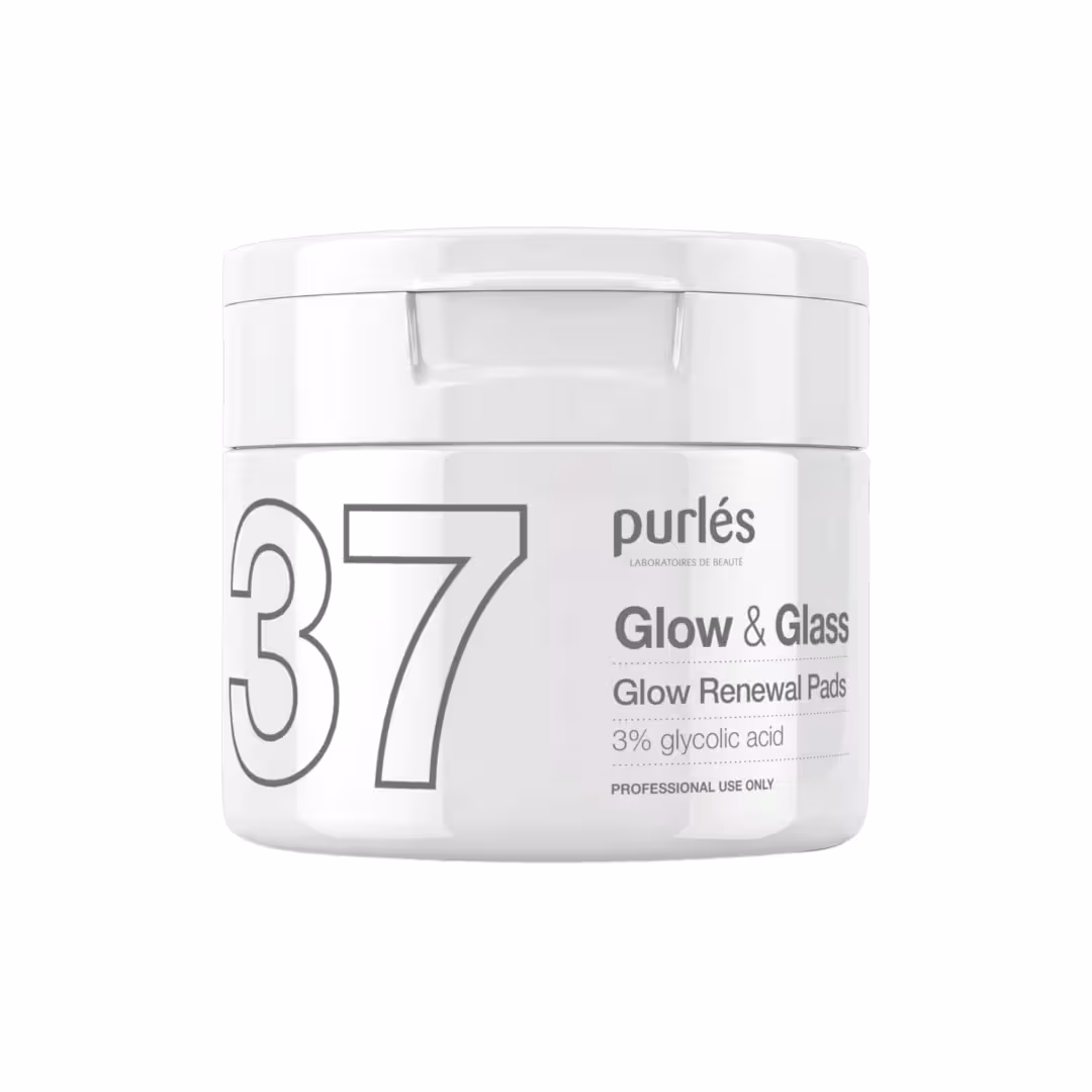 37 Glow & Glass Rozjasňujúce exfoliačné tampóny kyselina glykolová 3 % a salicylová na sklenenú pleť 50 ks Professional 1 exfoliačné tampóny na rozjasnenie pleti